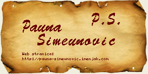 Pauna Simeunović vizit kartica